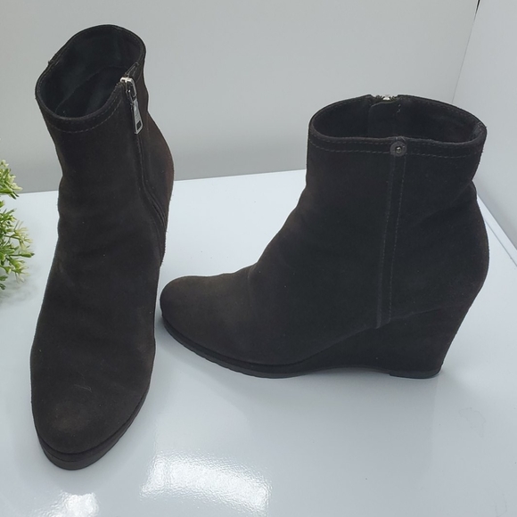 prada brown sude wedge  booties - Picture 3 of 5